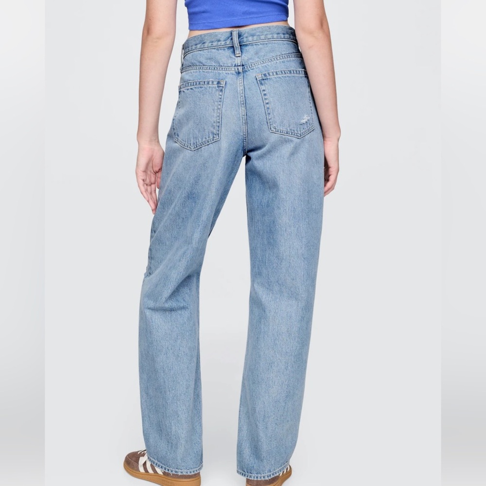 🐬 Gap Barrel High Rise Blue Distressed Jeans - Picture 4 of 11